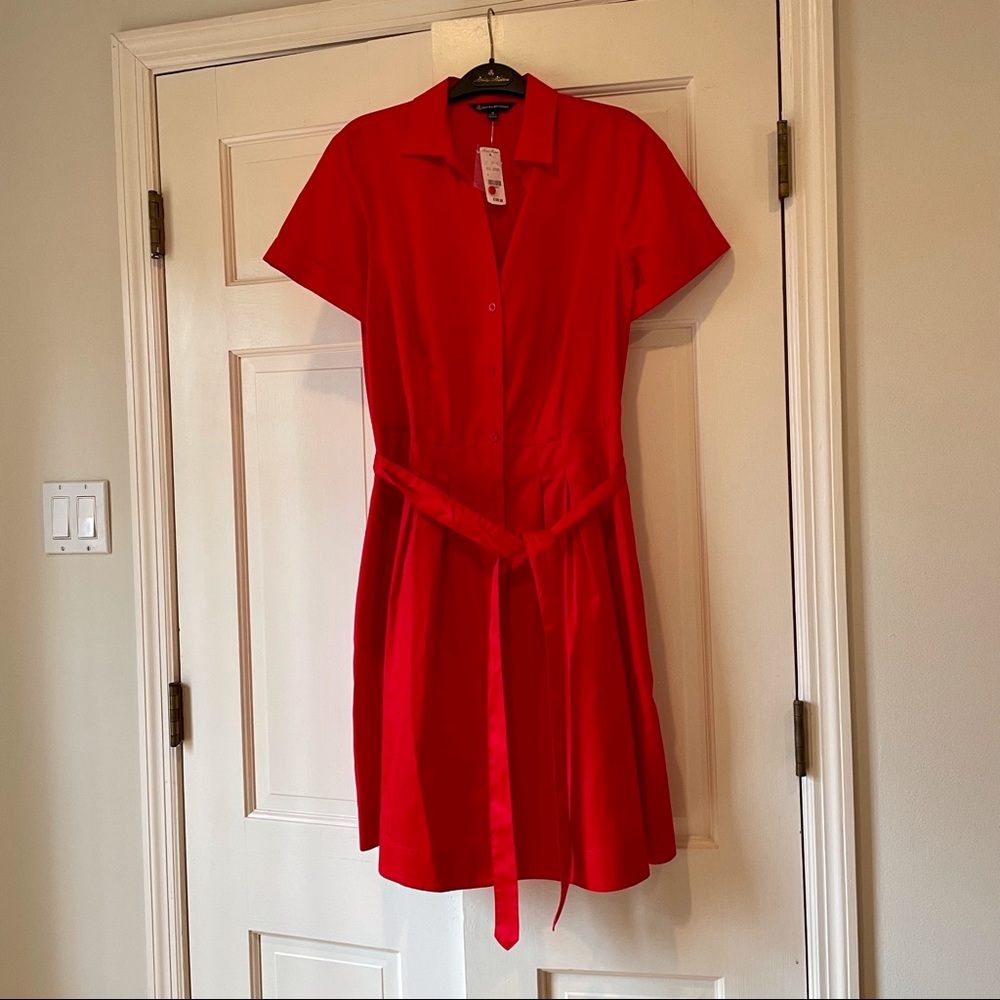 Brooks Brother Shirtdress NWT Red Cotton Size 12